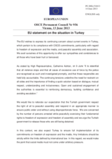 Statement by the Irish Presidency of the Council of the EU on the recent protests in Turkey