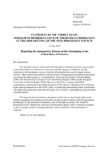 Statement by the Delegation of the Russian Federation on the violation of the right to privacy by the United States of America