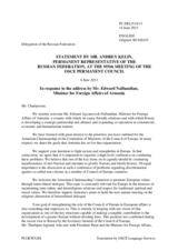 Statement by the Delegation of the Russian Federation in response to the address by the Minister for Foreign Affairs of Armenia, H.E. Edward Nalbandian