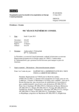 Journal de la 956ème séance plénière du Conseil