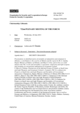 Journal of the 722nd Plenary Meeting of the Forum for Security Co-operation