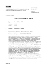 Journal de la 722ème séance plénière du Forum