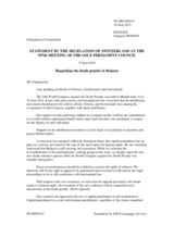 Statement by the Delegation of Switzerland, also on behalf of Liechtenstein and Norway, on the death penalty in Belarus.