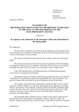 Statement by the Delegation of Belarus in response to the statements by delegations on the death penalty in Belarus