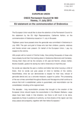 Statement by the Lithuanian Presidency of the Council of the EU on the Eighteenth anniversary of the massacre in Srebrenica, Bosnia and Herzegovina