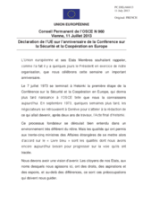 Déclaration de l’UE sur l’anniversaire de la Conférence sur la Sécurité et la Coopération en Europe