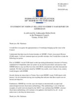 Statement by the Delegation of Norway on the Needs Assessment Mission Report of the OSCE Office for Democratic Institutions and Human Rights (ODIHR) on the presidential elections in Azerbaijan, to be held in October 2013 (ODIHR.GAL/51/13)