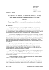 Statement by the Delegation of Andorra on the activities for the promotion of tolerance and non-discrimination in Andorra