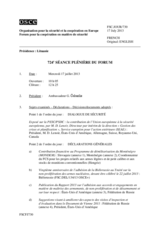 Journal de la 724ème séance plénière du Forum