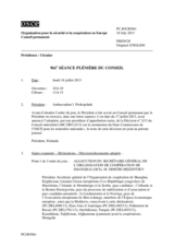 Journal de la 961ère séance plénière du Conseil