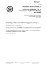 Statement by the Delegation of the United States on the planned visit to the Guantánamo Bay Detention Facility by the Office for Democratic Institutions and Human Rights (ODIHR)