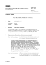 Journal de la 962ème séance plénière du Conseil