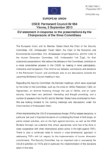 Statement by the Lithuanian Presidency of the EU in response to the presentations by the Chairpersons of the Security Committee; of the Economic and Environmental Committee; of the Human Dimension Committee