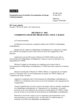 Décision No 1092 du Conseil permanent