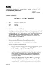 Giornale della 727a Seduta plenaria del Foro di cooperazione per la sicurezza