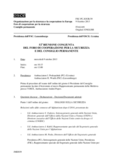 Giornale della 52a Riunione congiunta del Foro di cooperazione per la sicurezza e del Consiglio permanente