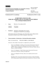 Diario de la 52ª Reunión conjunta del Foro de Cooperación en materia de Seguridad y del Consejo Permanente 