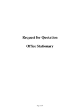 Request for quotation