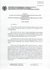 Statement by the Delegation of Armenia in response to the address by the Secretary General of the Council of Europe, H.E. Thorbjørn Jagland