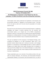 Statement by the Lithuanian Presidency of the Council of the EU in response to the report by the Co-ordinator of OSCE Economic and Environmental Activities, Dr. Halil Yurdakul Yigitgüden