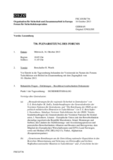 Journal der 730. Plenarsitzung des Forums