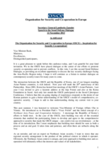 Speech to the Seoul Defense Dialogue by Secretary General Lamberto Zannier