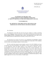 Statement by the Delegation of the Holy See in response to the report by Ambassador Janez Lenarčič, Director of the Office for Democratic Institutions and Human Rights (ODIHR) on the Human Dimension Implementation Meeting