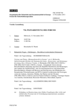 Journal der 734. Plenarsitzung des Forums