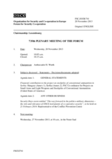 Journal of the 735th Plenary Meeting of the Forum for Security Co-operation