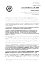 Statement by the Delegation of the United States on the preparations for the Kyiv Ministerial Council meeting