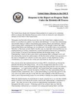 Statement by the Delegation of the United States in response to the report on the progress made under the Helsinki+40 Process