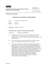 Journal of the 736th Plenary Meeting of the Forum for Security Co-operation