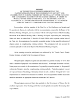 Report of the CSCE Meeting of Experts on Peaceful Settlement of Disputes - Athens, Greece