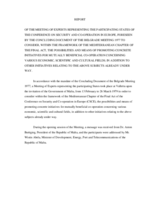 Report of the CSCE Meeting of Experts on Economic, Scientific and Cultural Co-operation in the Mediterranean - Valetta, Malta