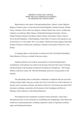 Report of the CSCE Seminar of Experts on Democratic Insitutions, Oslo