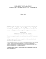 Budapest declaration of the CSCE Parliamentary Assembly