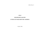 Final Helsinki declaration of the CSCE Parliamentary Assembly