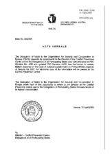 Response by the Delegation of Malta to the Questionnaire on the Code of Conduct on Politico-Military Aspects of Security Response by the Delegation of Malta to the Questionnaire on the Code of Conduct on Politico-Military Aspects of Security