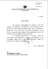 Response by the Delegation of Portugal to the Questionnaire on the Code of Conduct on Politico-Military Aspects of Security