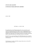 Ottawa Declaration of the OSCE Parliamentary Assembly