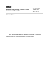 Consolidated Report of the 2002 Annual Implementation Assessment Meeting