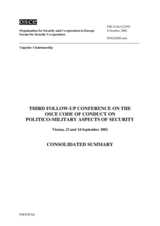Consolidated Summary of the Third Follow-up Conference on the OSCE Code of Conduct on Politico-Military Aspects of Security