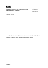Consolidated Summary of the 2003 Annual Implementation Assessment Meeting