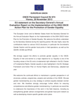 Statement by the Lithuanian Presidency of the Council of the EU in response to the presentation by the Secretary General of the Annual Evaluation Report on the Implementation of the 2004 OSCE Action Plan for the Promotion of Gender Equality