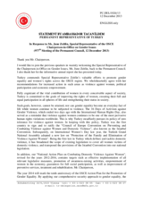 Statement by the Delegation of Turkey in response to the report by the Special Representative of the Chairperson-in-Office on Gender Issues, Ms. June Zeitlin