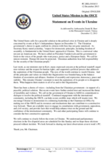 Statement by the Delegation of the United States on the recent events in Ukraine