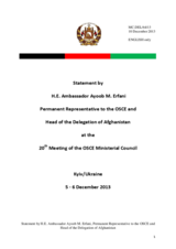 Statement by H.E. Mr. Ayoob M. Erfani, Ambassador, Permanent Representative