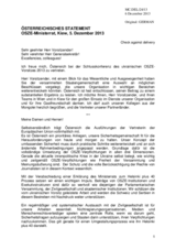 Statement by H.E. Mr. Michael Linhart, Secretary General of the Ministry of European and International Affairs