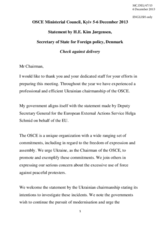 Statement by H.E. Mr. Kim Jorgensen, Secretary of State for Foreign Policy
