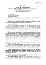 Statement by H.E. Mr. Kristian Vigenin, Minister of Foreign Affairs